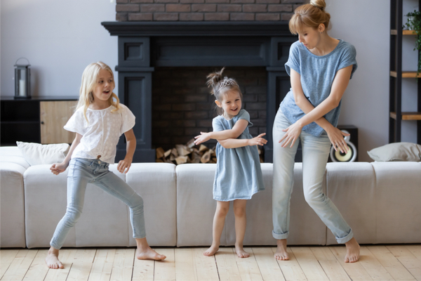 Dancing in family room