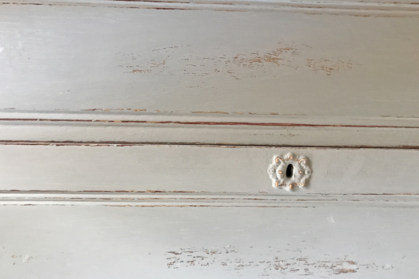 Distressing the drawers on the Coffee Bar