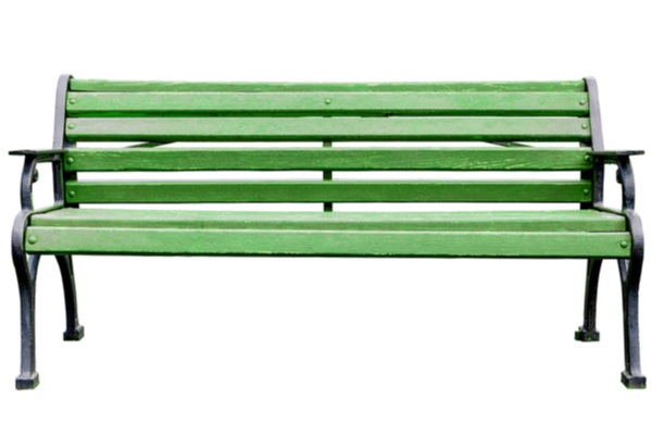 Lime Green Painted park bench