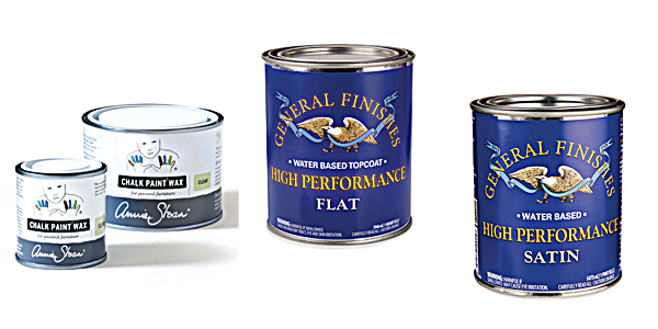Clear Wax and General Finishes Poly in the Chalk Painting Supply List for Beginners