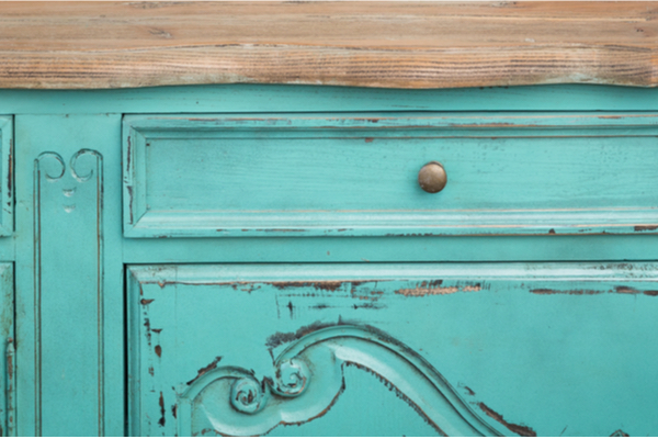 Chalk Painted Turquoise blue dresser
