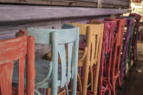 Painted patio chairs